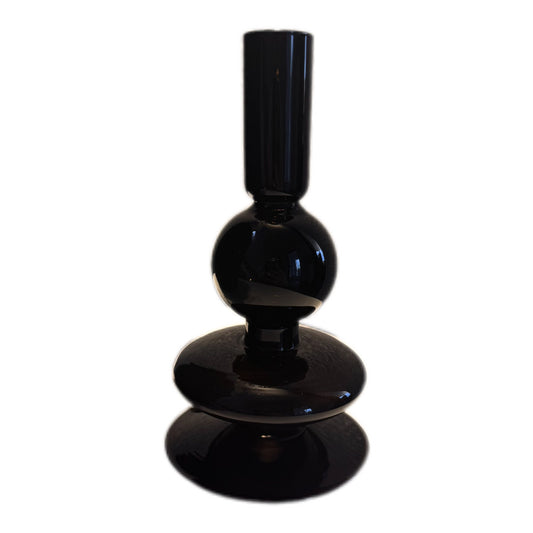 Kerzenhalter Glas Sparkle Bubbles von Present Time schwarz