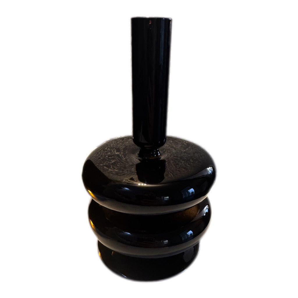 Kerzenhalter Glas Sparkle Double Ring  schwarz von Present Time