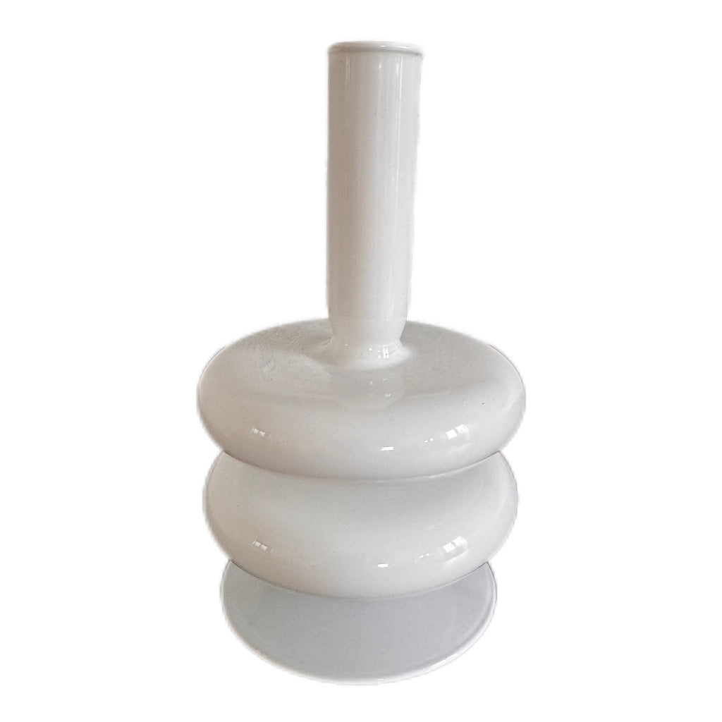 Kerzenhalter Glas Sparkle Double Ring von Present Time weiß