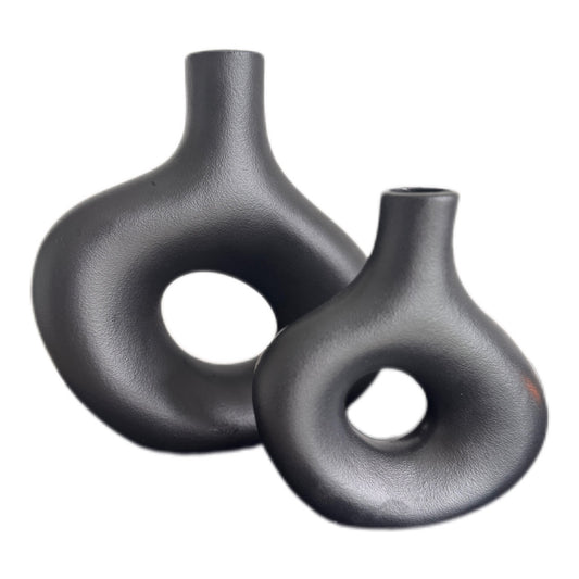Blumenvasen Luna Set Schwarz