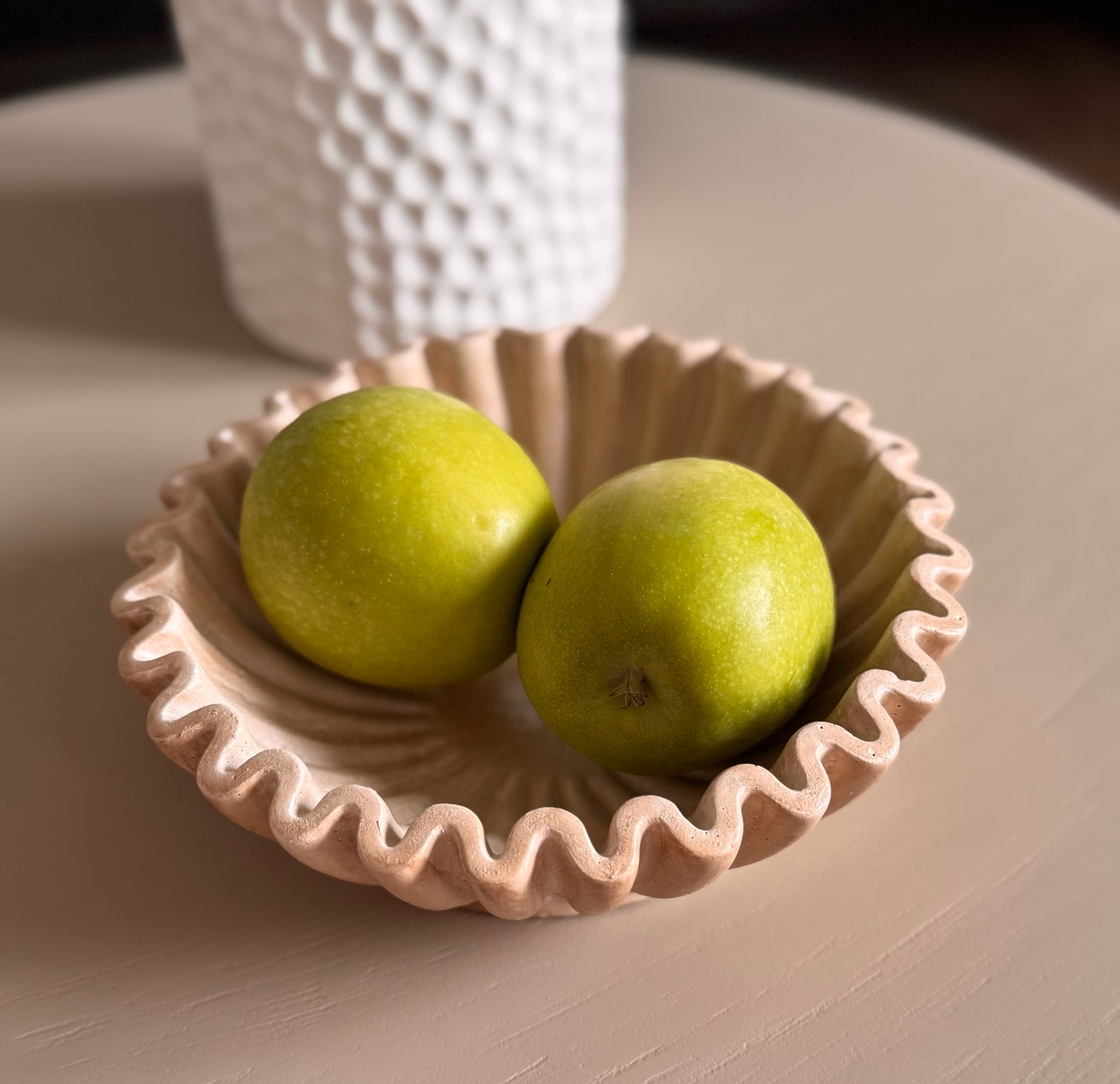 Schale Plissee beige klein