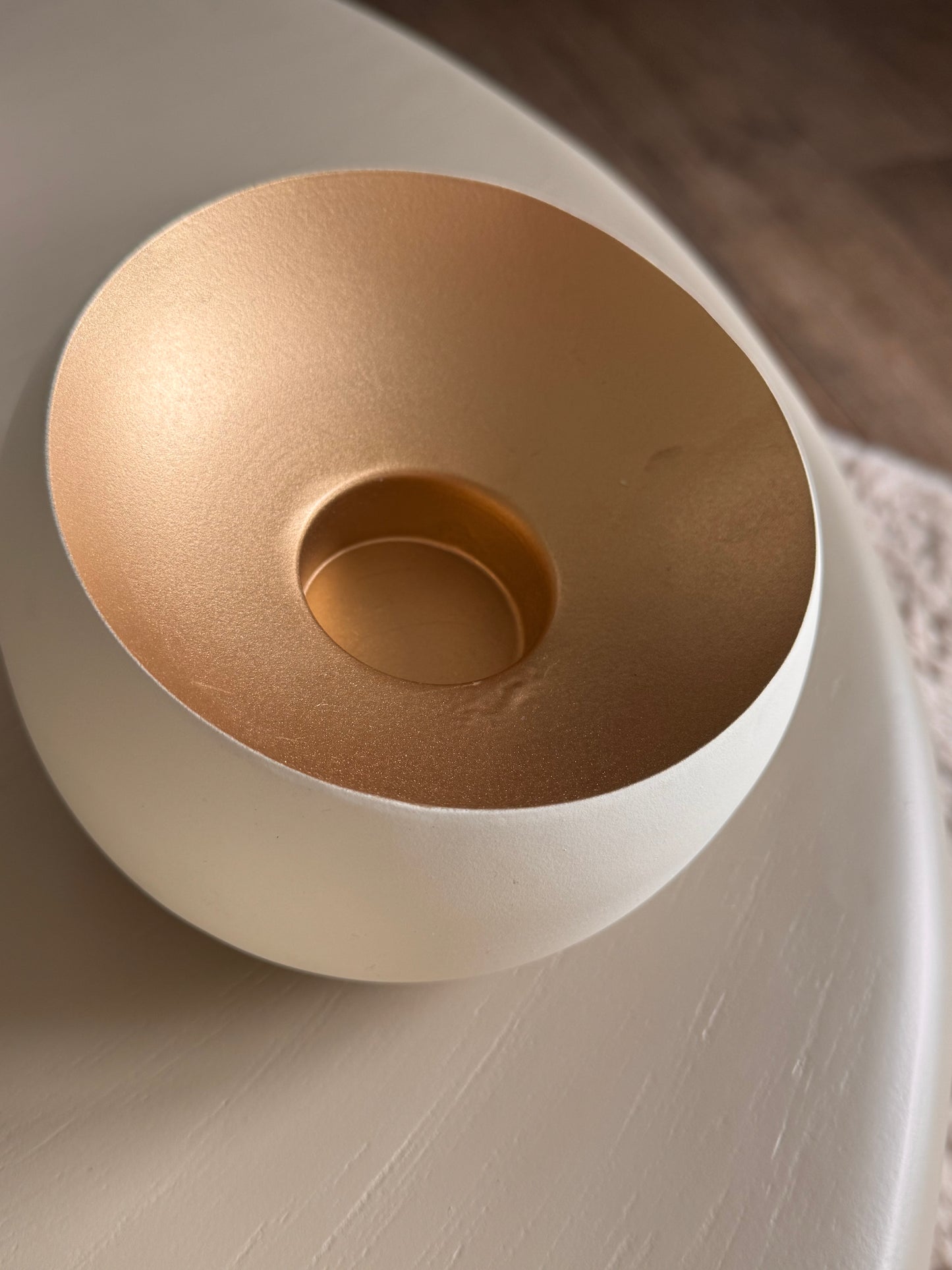 Teelichthalter VEROLI matt Creme mit Goldakzenten von Light & Living