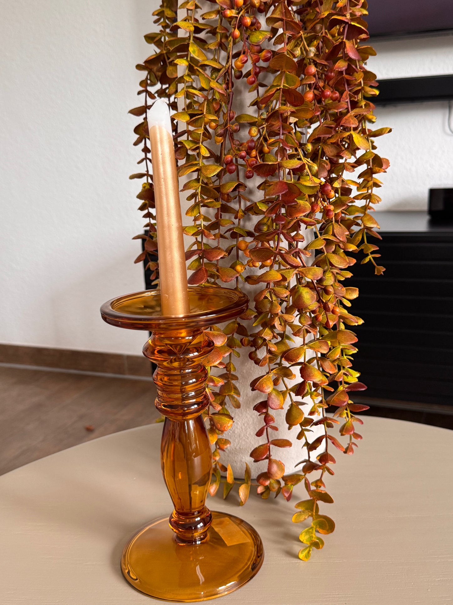 Kerzenhalter  PENO bernsteinfarbend Glas von Exner