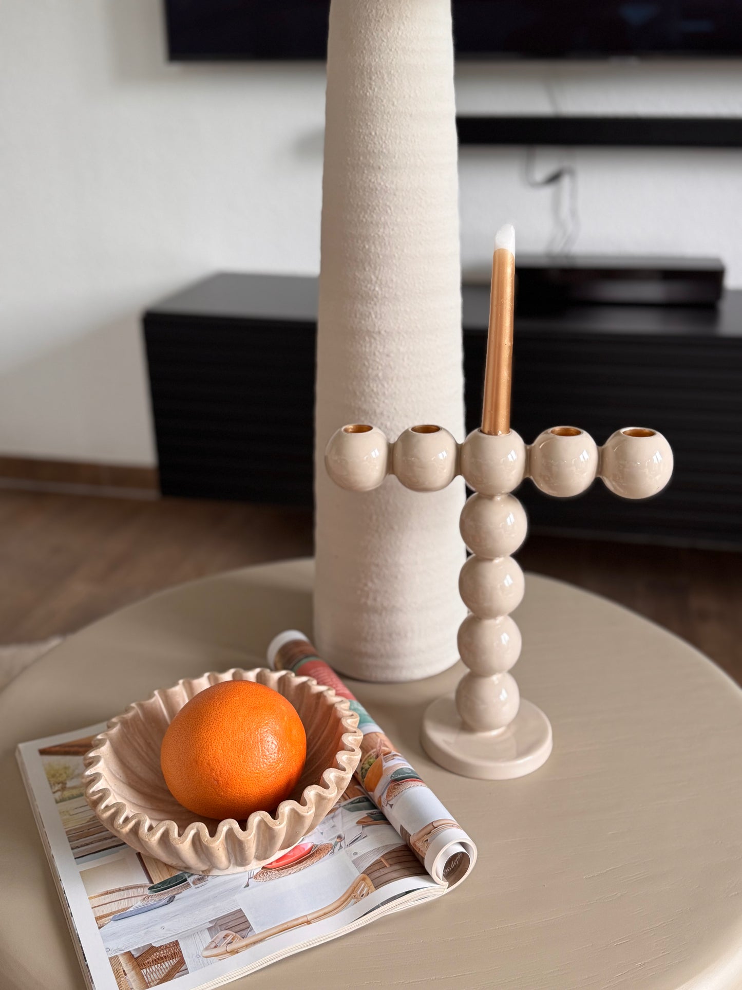 Kerzenhalter Bubbles hoch von Present Time in Taupe