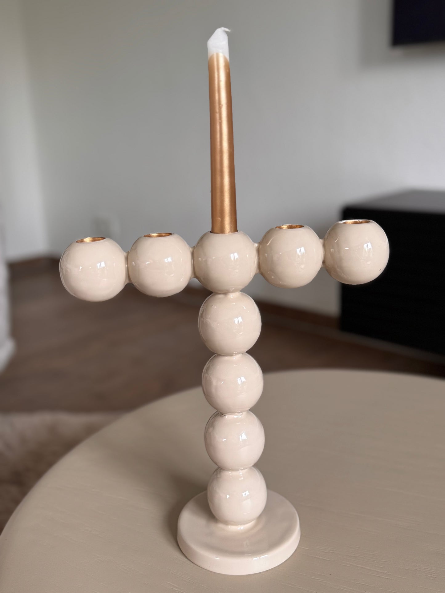 Kerzenhalter Bubbles hoch von Present Time in Taupe