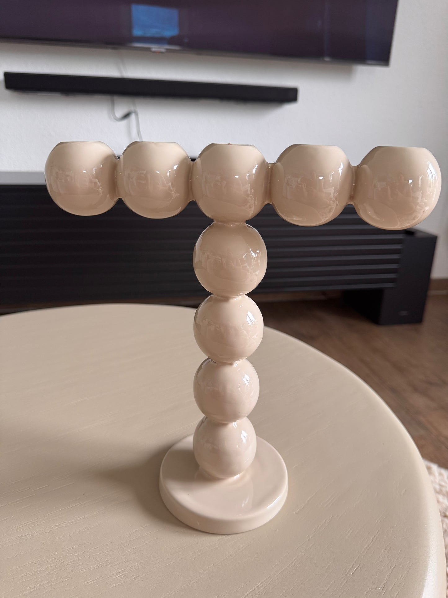 Kerzenhalter Bubbles hoch von Present Time in Taupe