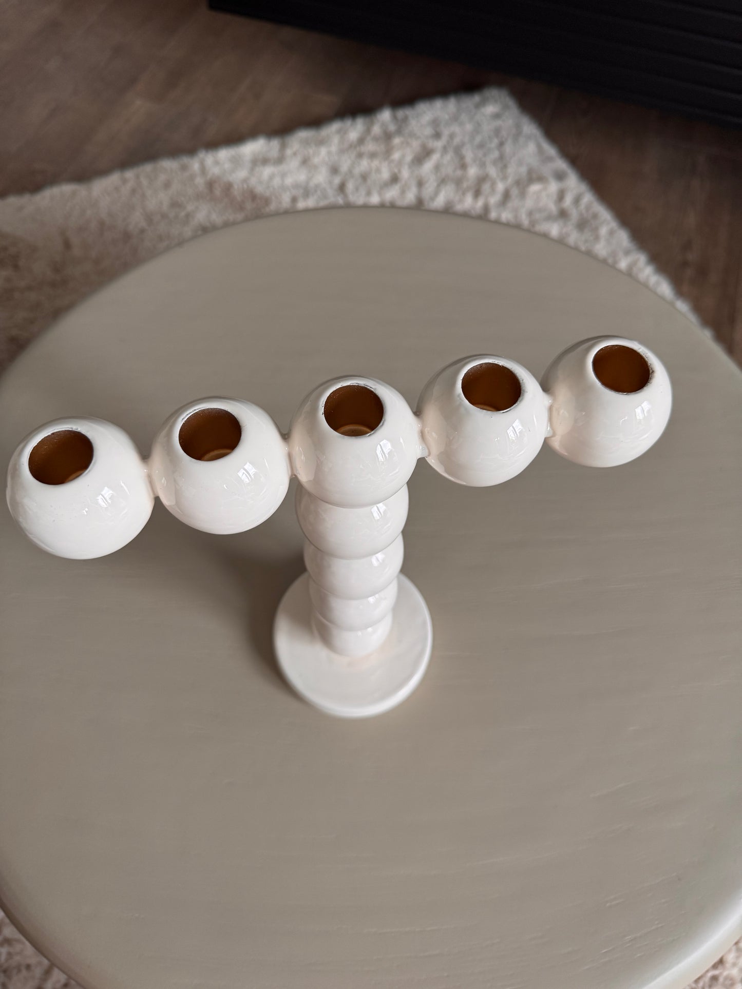 Kerzenhalter Bubbles hoch von Present Time in Weiß