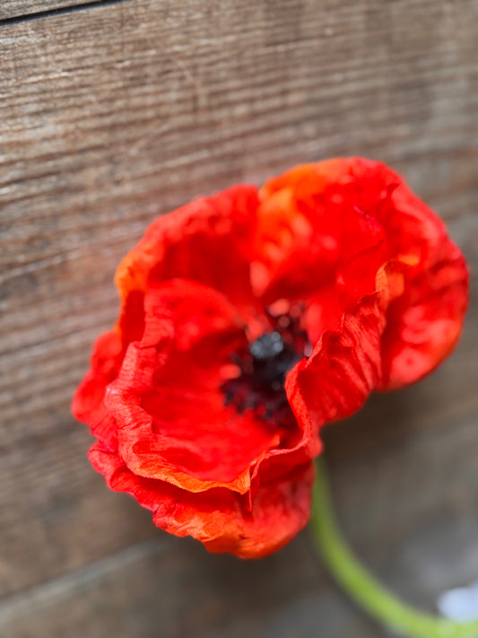 Künstliche Mohnblume rot/ orange