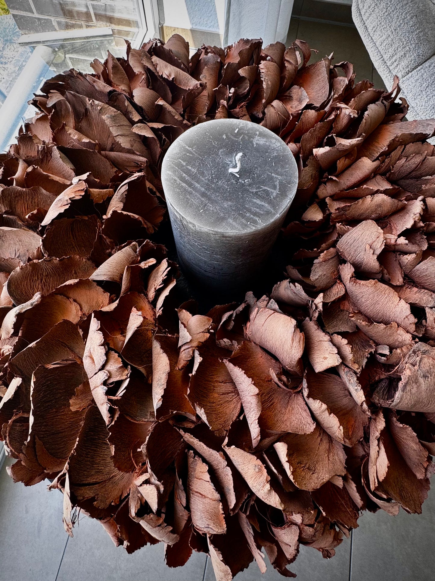 Palmblätter Kranz in Terracotabraun/Rostfarben ø 25 cm von Couronne