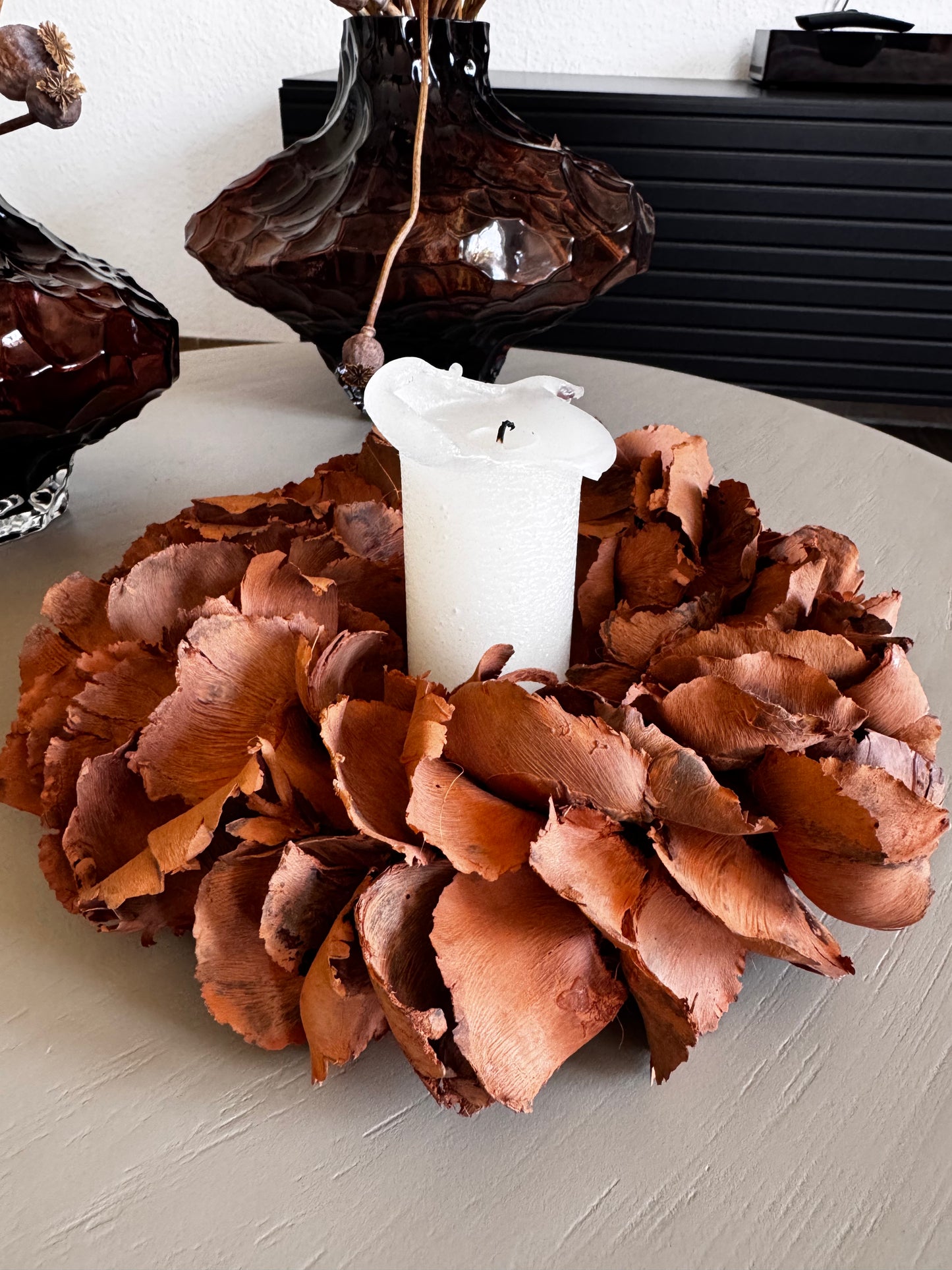 Palmblätter Kranz in Terracotabraun/Rostfarben ø 25 cm von Couronne
