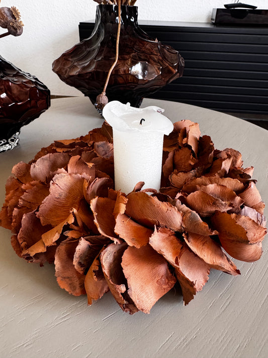 Palmblätter Kranz in Terracotabraun/Rostfarben ø 25 cm von Couronne