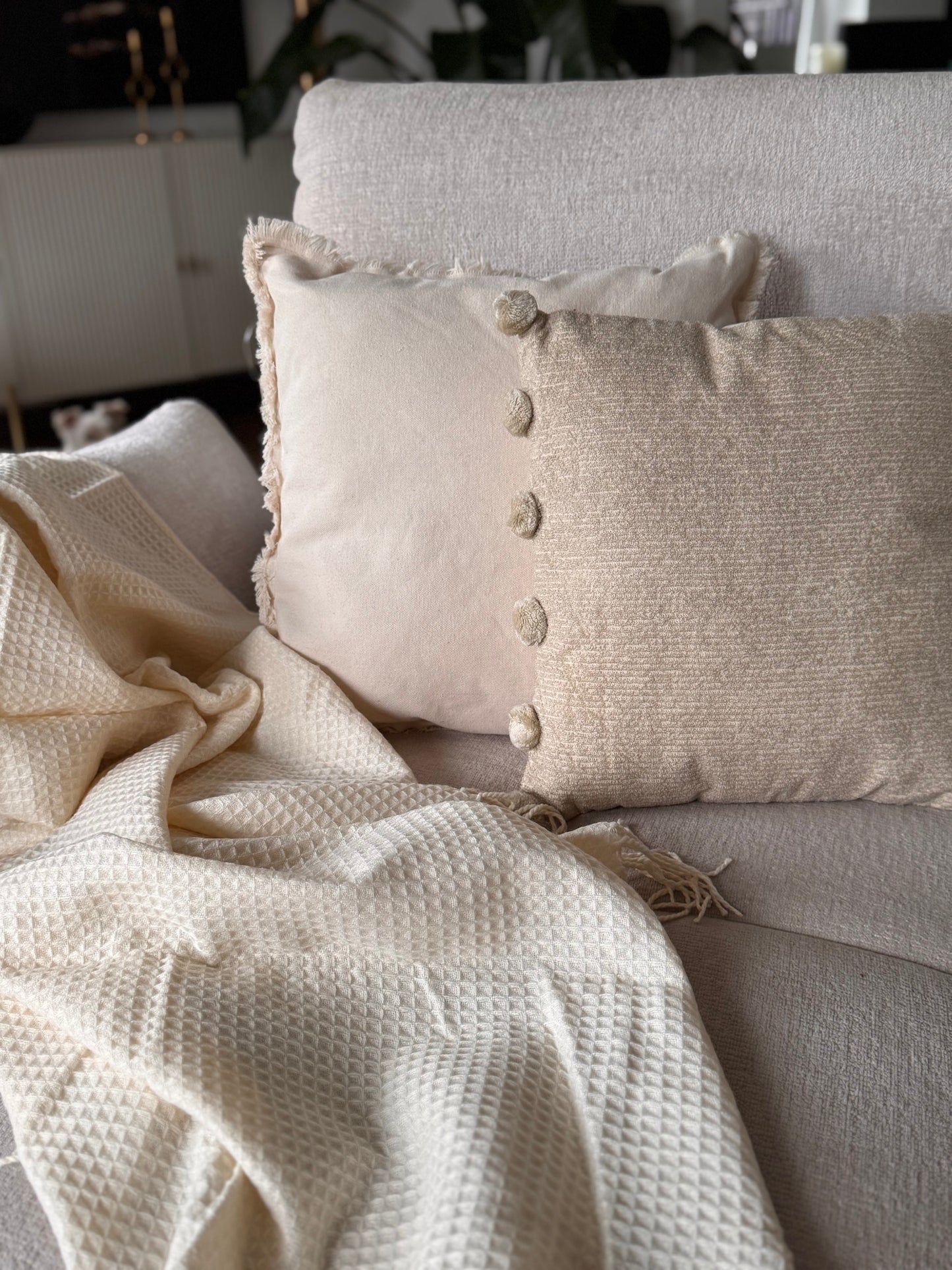 Wohnkissen "Cussin"  Beige / Creme 45 x 45 cm von Exner