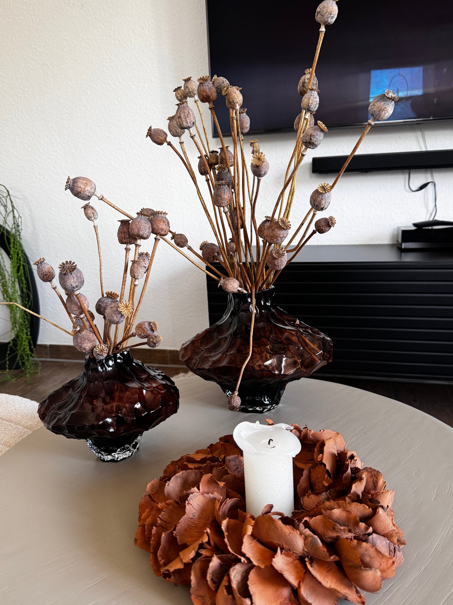 Palmblätter Kranz in Terracotabraun/Rostfarben ø 25 cm von Couronne
