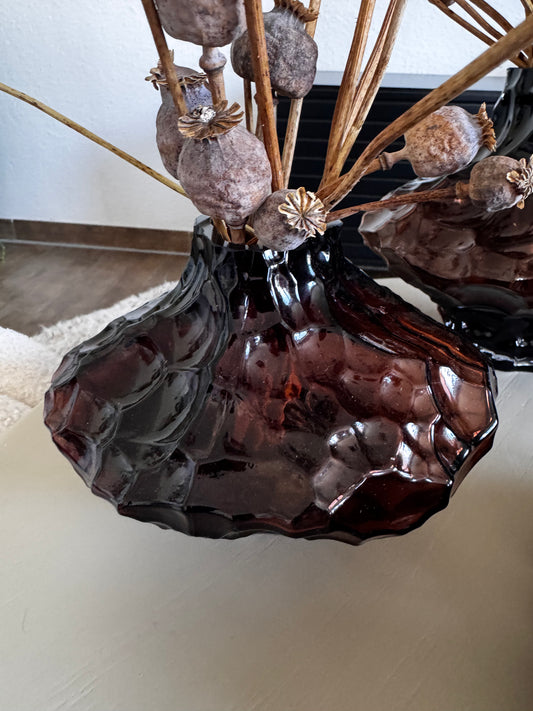 Edle Blumenvase aus Glas in Braun von DK 25 x 20 cm