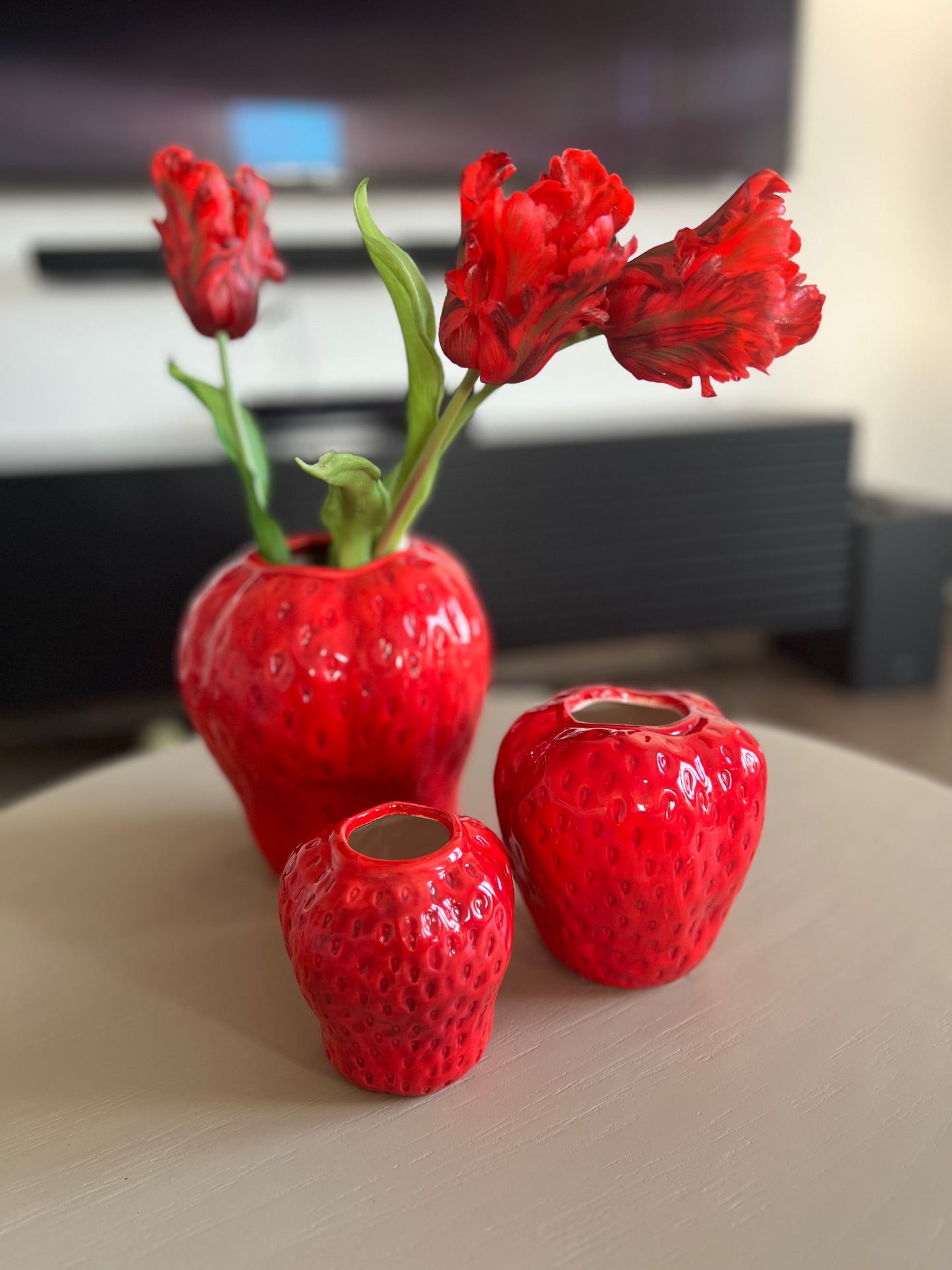 Erdbeer Vase rot von Countryfield Gr. XS