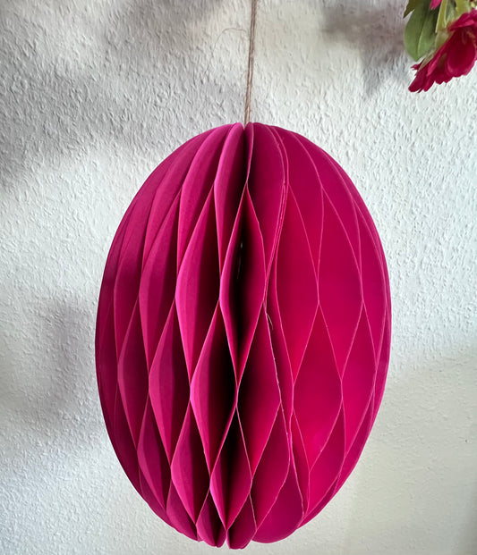 Papier Osterei in Pink 25 cm zum Hängen