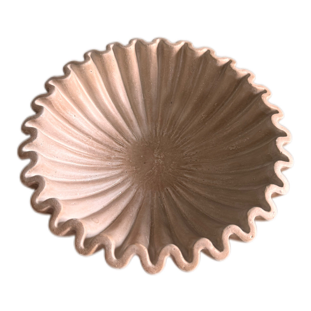 Schale Plissee beige klein