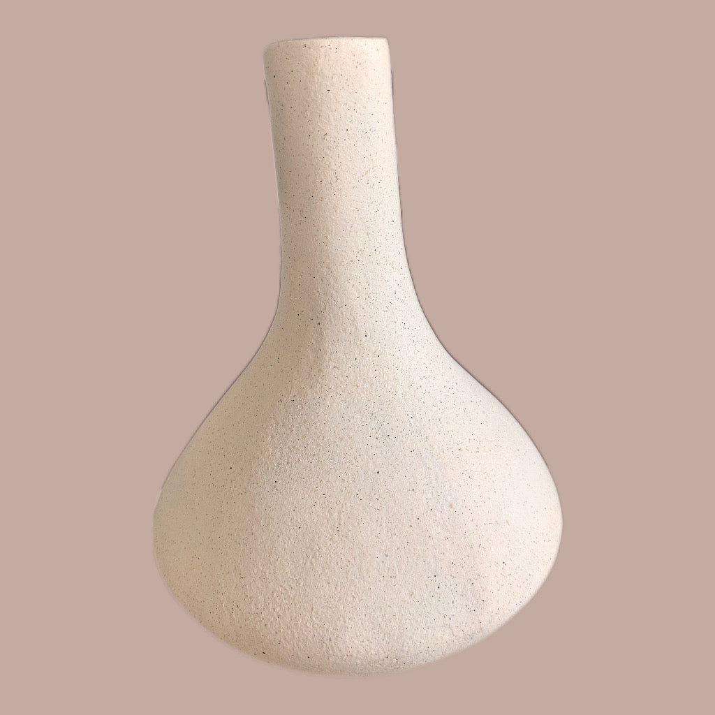 Vase long neck in Beige/ Natur