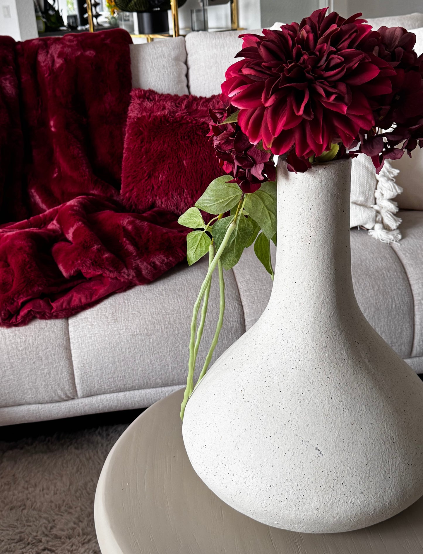 Kunstblume Dahlie Bordeaux  75 cm