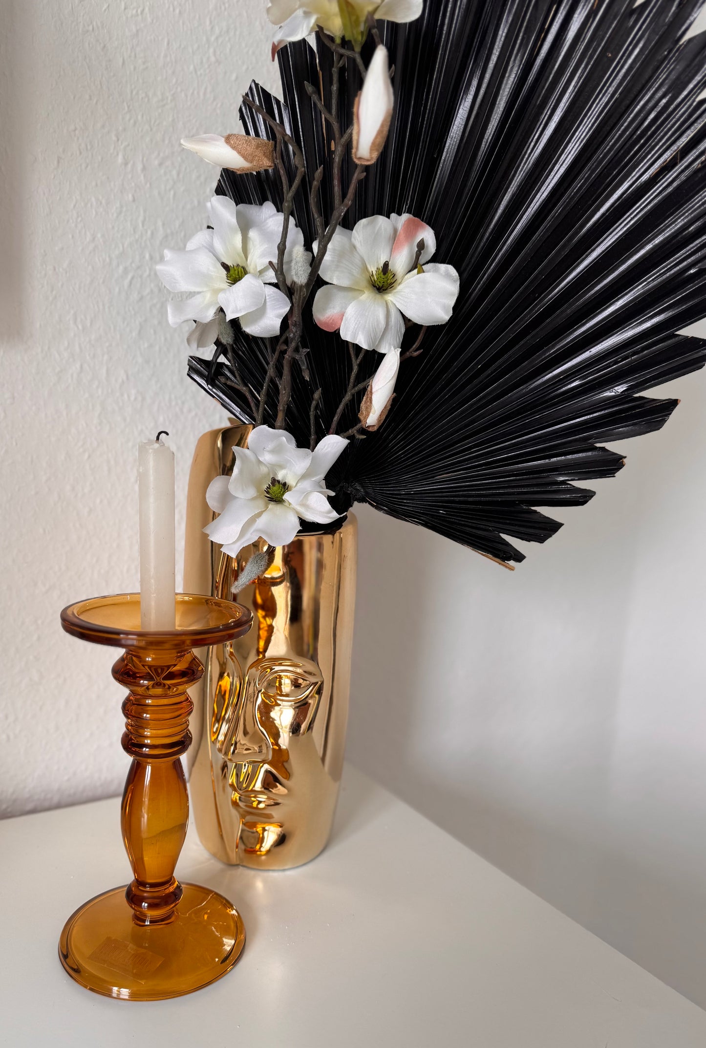 Kerzenhalter  PENO bernsteinfarbend Glas von Exner