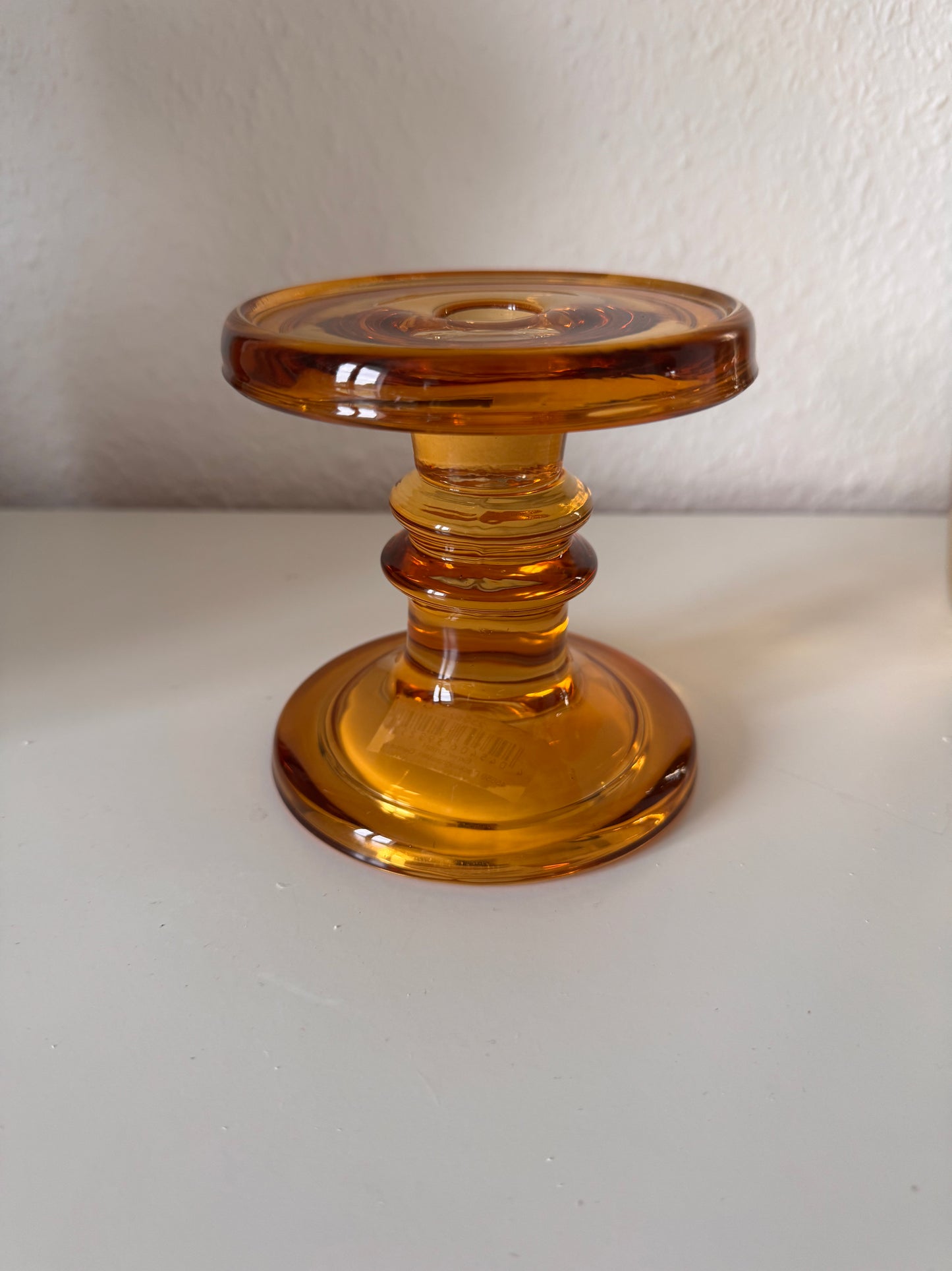 Kerzenhalter  PENO bernsteinfarbend Glas von Exner klein