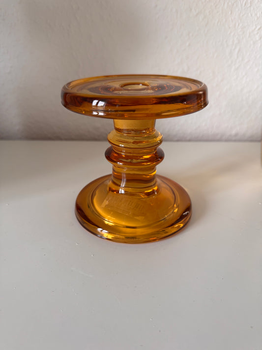 Kerzenhalter  PENO bernsteinfarbend Glas von Exner klein