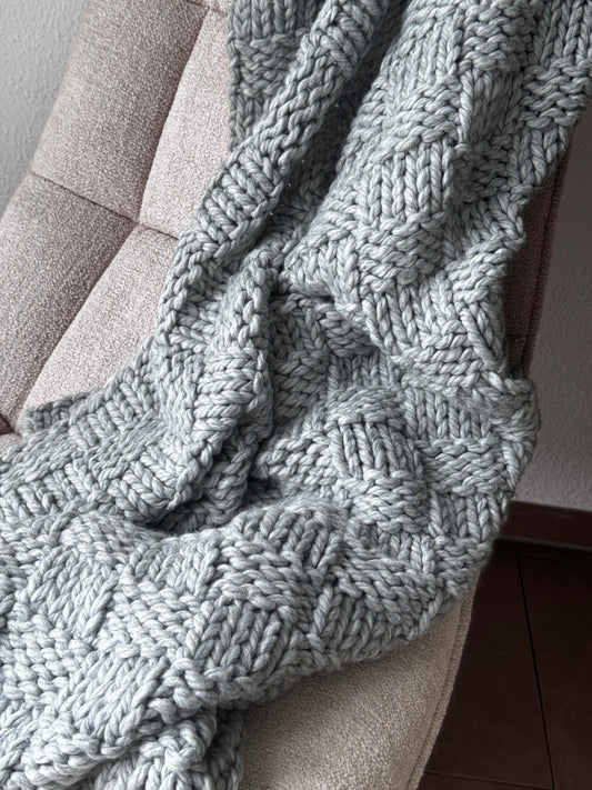 Grobstrick Decke Grau 152 x 127 cm von Exner