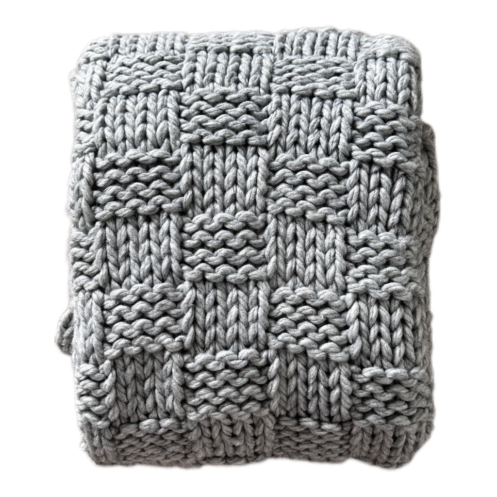 Grobstrick Decke Grau 152 x 127 cm von Exner