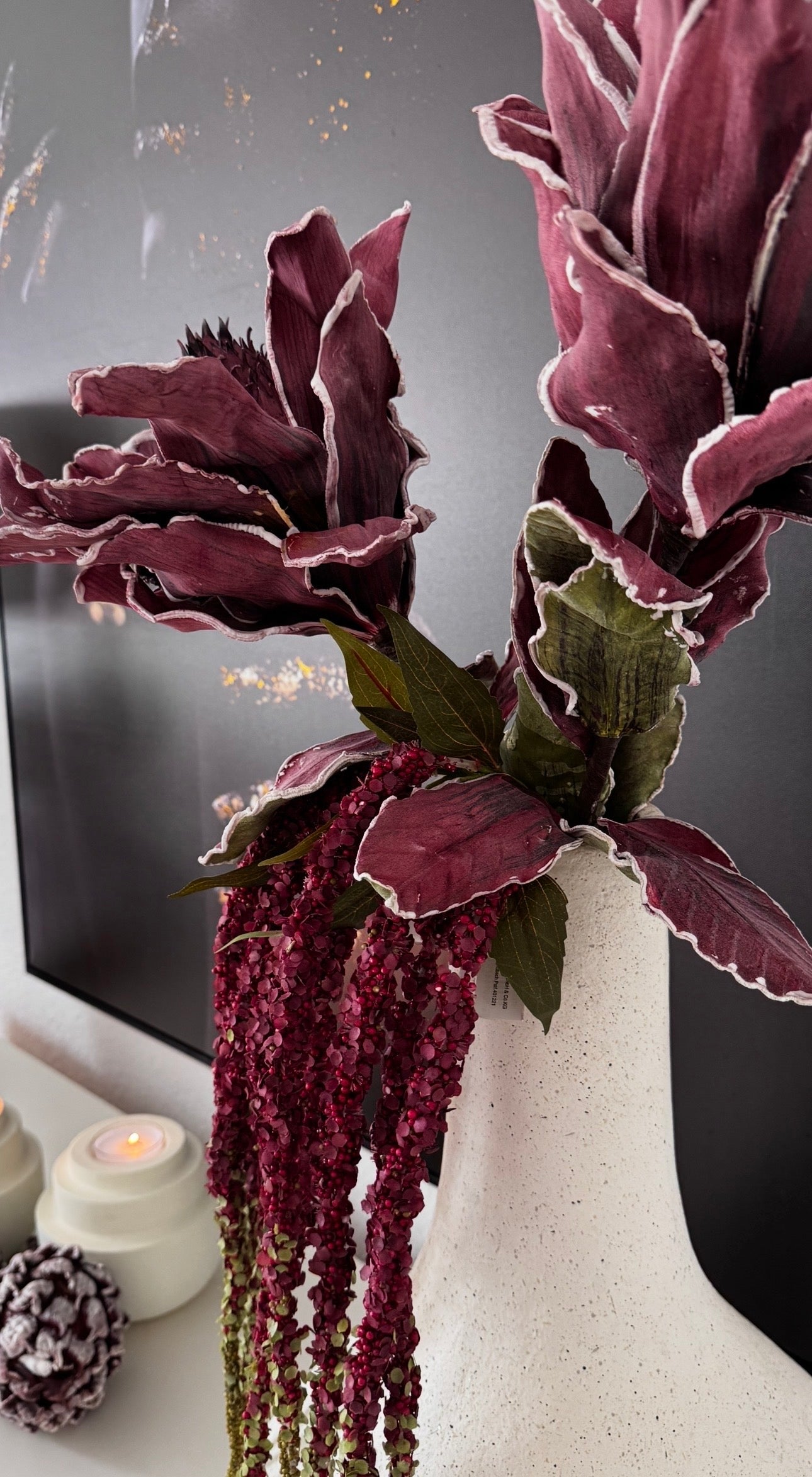 Edle Kunstblume in Bordeaux Luimes & Luimes 85 cm
