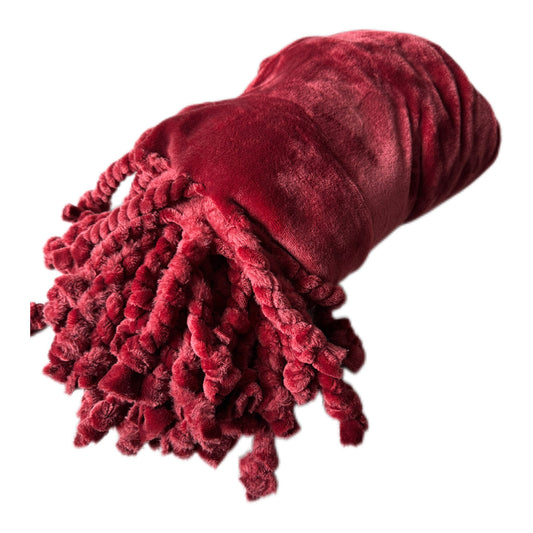 Wohndecke Fleece FLORIJN in Merlot Rot  150 x 200 cm von Dutch Decor