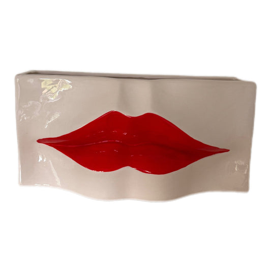 Jardiniere  Kisses weiß/rot klein