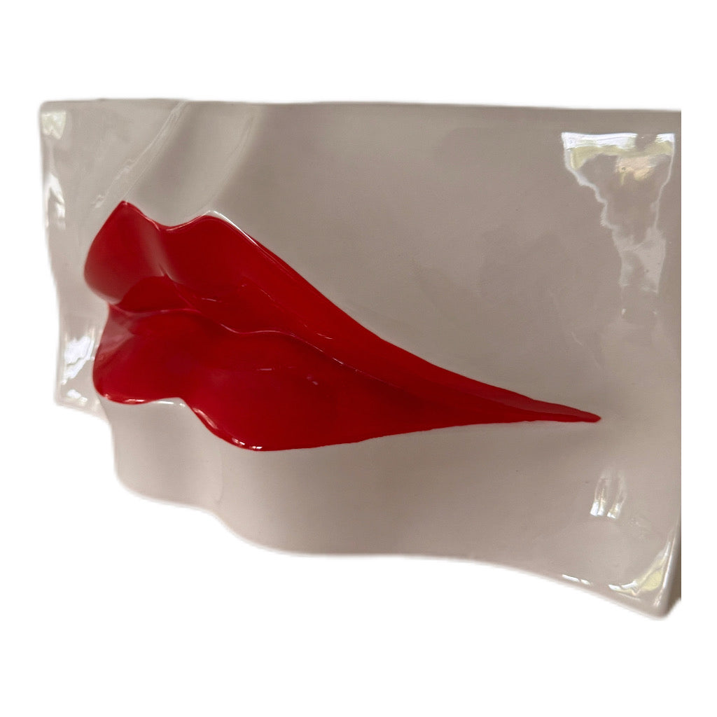 Jardiniere  Kisses weiß/rot klein