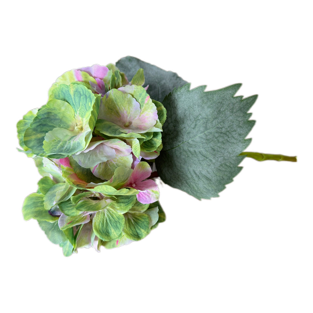 Kunsthortensie Zweig in Grün&Pink 66 cm