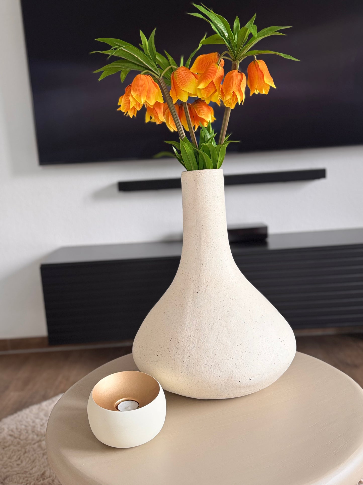 Künstiche Kaiserkrone ( Fritillaria Imperialis ) Orange ca. 77 cm