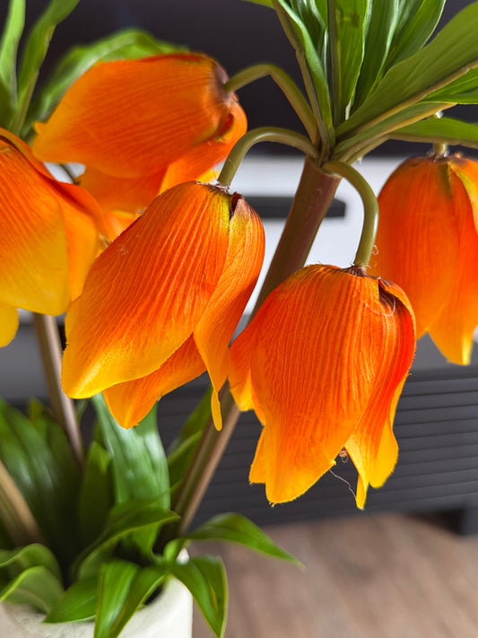 Künstiche Kaiserkrone ( Fritillaria Imperialis ) Orange ca. 77 cm