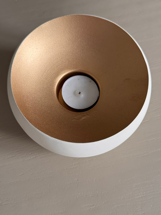 Teelichthalter VEROLI matt Creme mit Goldakzenten von Light & Living