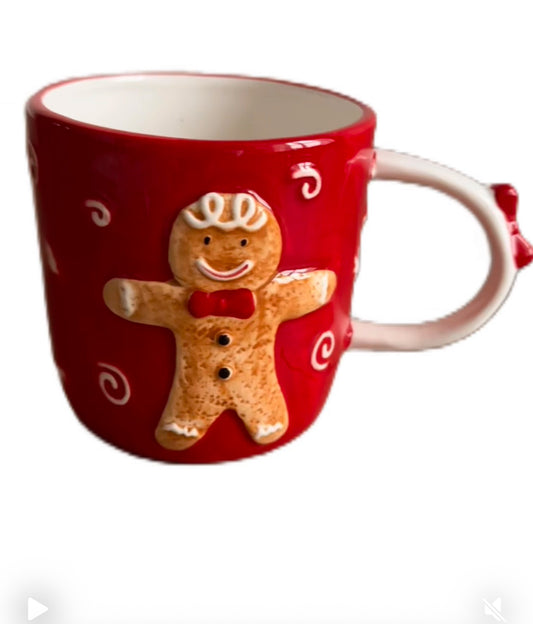 Weihnachtsbecher Lebkuchenmotiv  in Rot von Exner