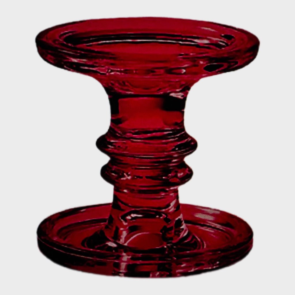 Ambiente Kerzenhalter Grob Rot Glas Ø 11 cm Höhe 11 cm - JP Lifestyle & More