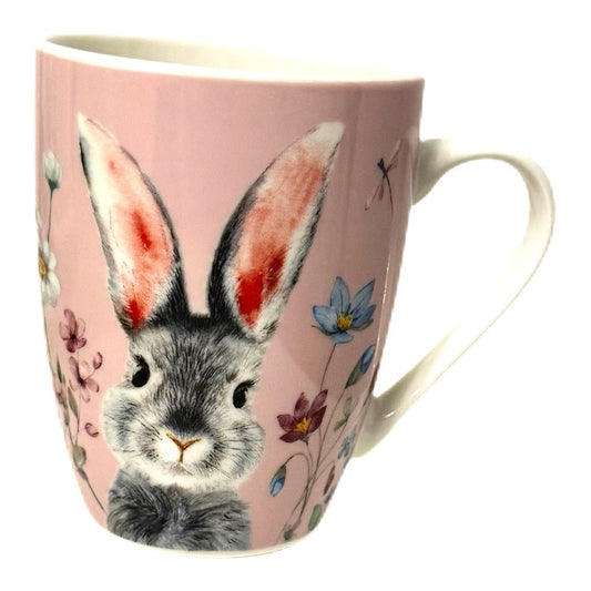 Becher mit Hasenmotiv mit Blumenwiese aus Porzelan 360 ml von Wurm - JP Lifestyle & More