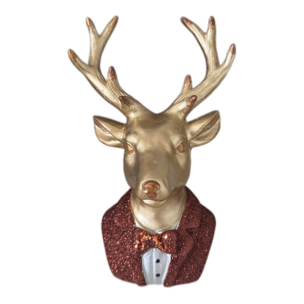Büste Hirsch Gold Kupfer Formano 25 cm - JP Lifestyle & More