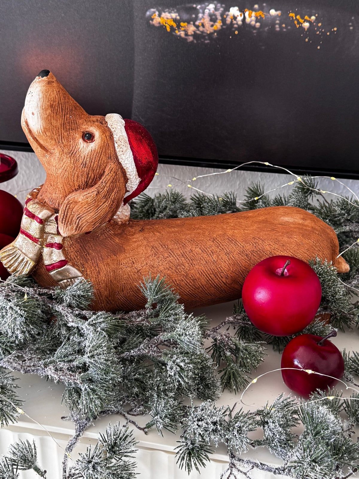 Dackel Hundestatue Braun 37x11x27 cm von Clayre & Eef - JP Lifestyle & More