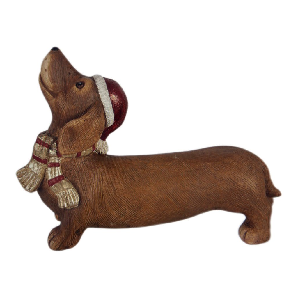 Dackel Hundestatue Braun 37x11x27 cm von Clayre & Eef - JP Lifestyle & More
