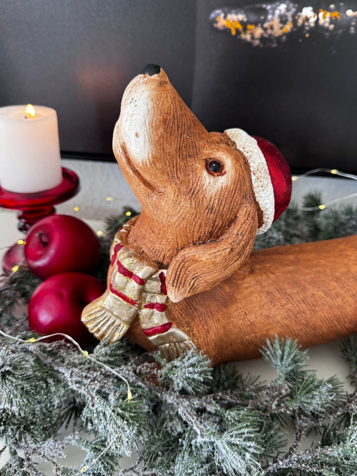 Dackel Hundestatue Braun 37x11x27 cm von Clayre & Eef - JP Lifestyle & More