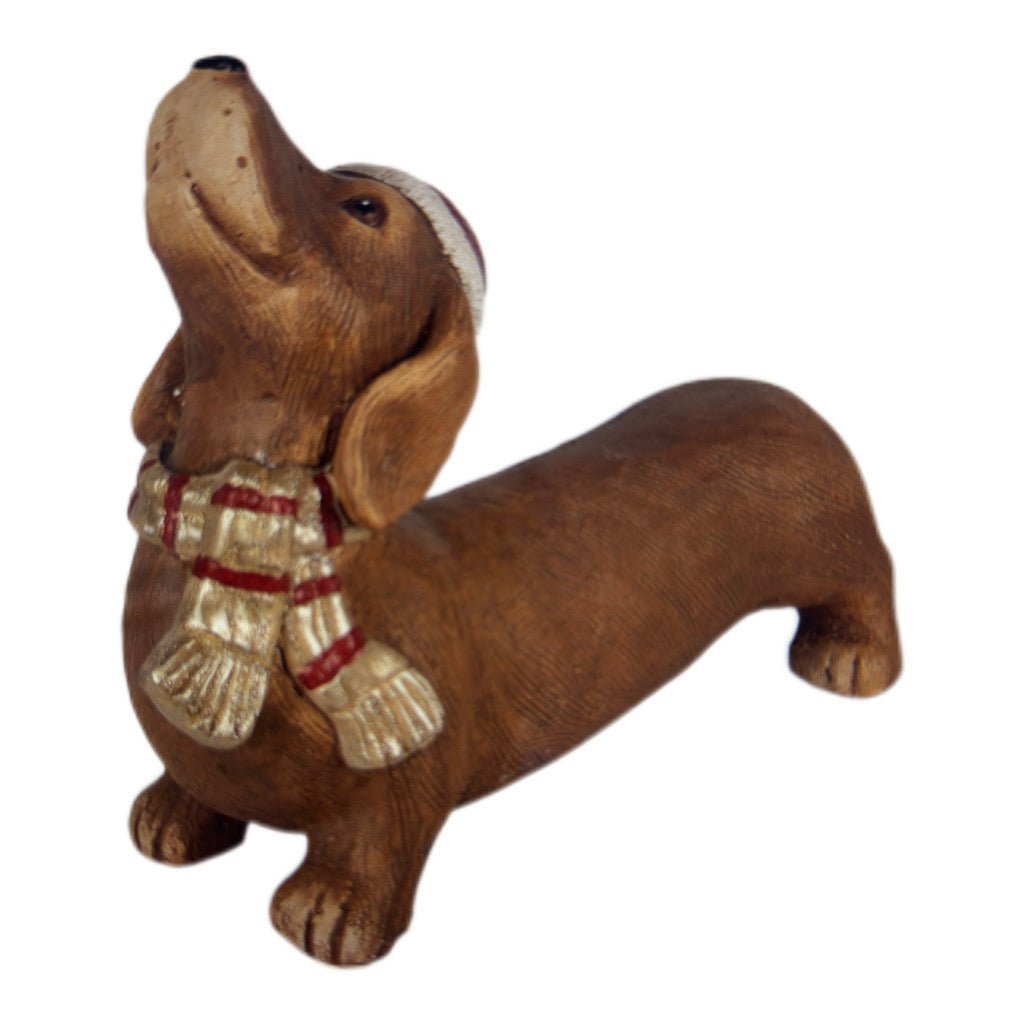 Dackel Hundestatue Braun 37x11x27 cm von Clayre & Eef - JP Lifestyle & More