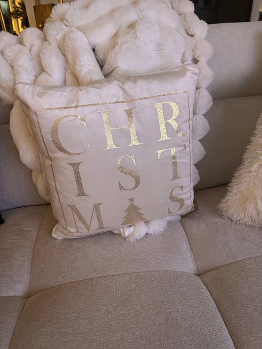 Dekokissen "CHRISTMAS" mit Goldprint 45 x 45 cm von Textino - JP Lifestyle & More