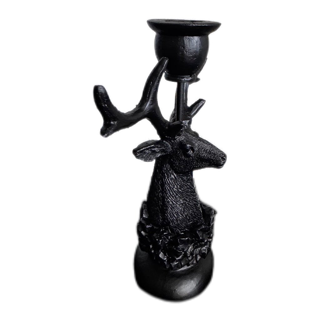 Exner Kerzenhalter Sobre Polyresin Schwarz 15 × 7 × 21 cm - JP Lifestyle & More