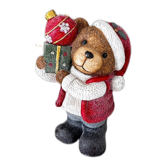 Formano Weihnachts-Teddybär mit LED, 40 cm, handbemalt - JP Lifestyle & More