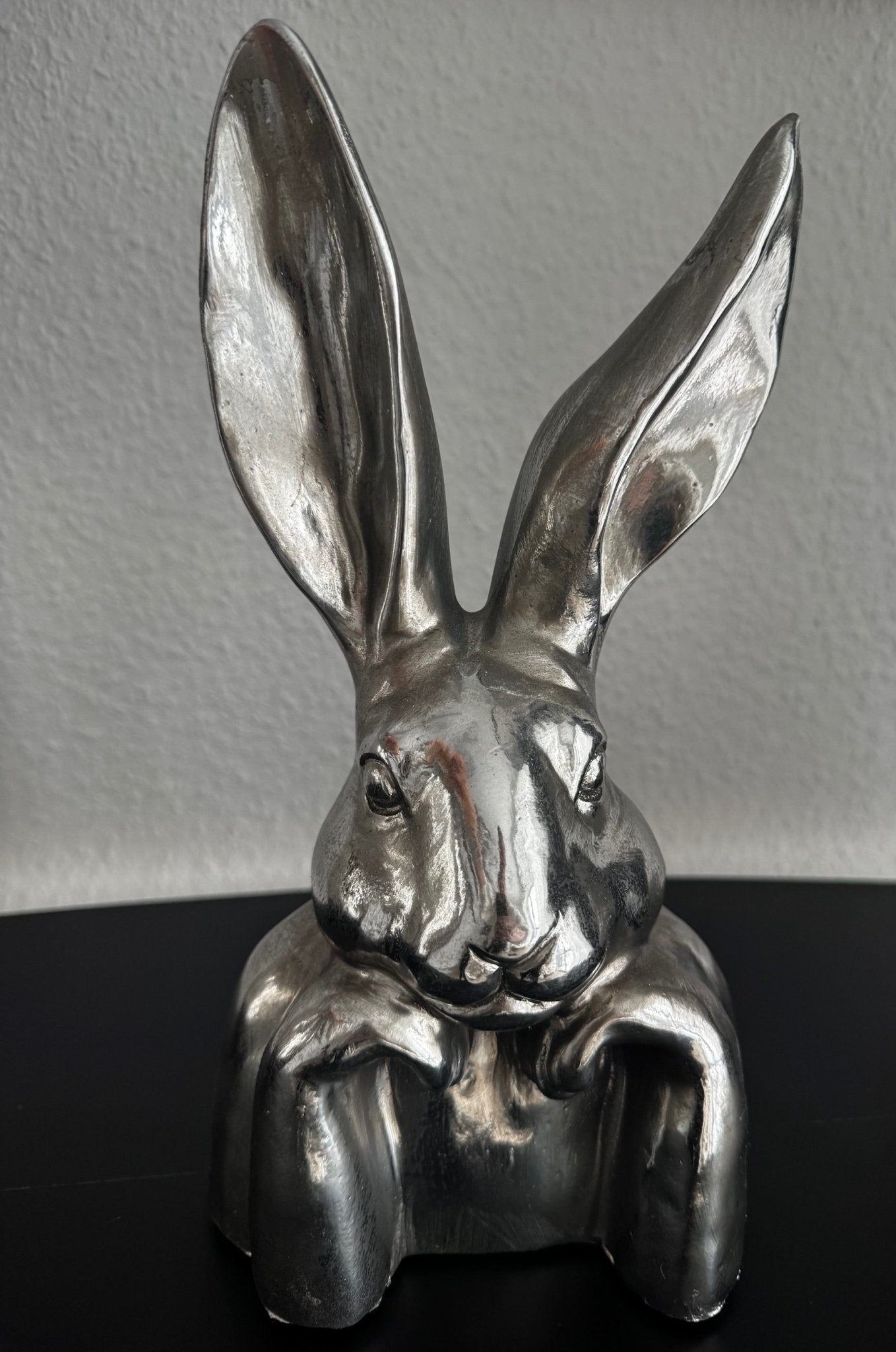 Hasen Kopf ArgenT stilvolle Osterdeko von Exner in Silber ca. 30 cm - JP Lifestyle & More