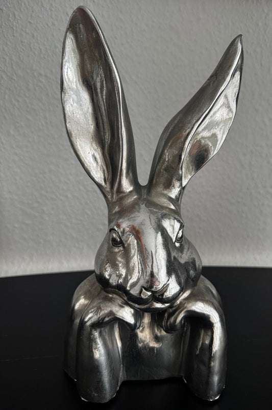 Hasen Kopf ArgenT stilvolle Osterdeko von Exner in Silber ca. 30 cm - JP Lifestyle & More