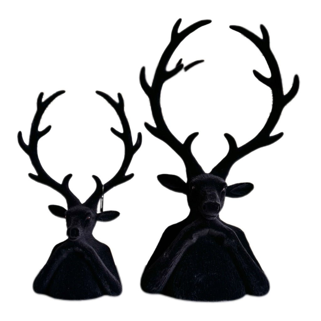H.U. Scheulen Hirschbüste Schwarz beflockt 45 cm - JP Lifestyle & More